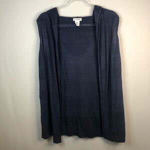Artisan NY Linen Open Front Hooded Vest
